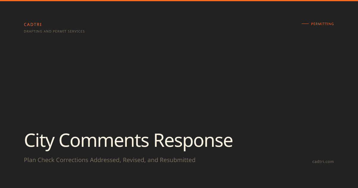 City Comments Response Services | Plan Check Corrections